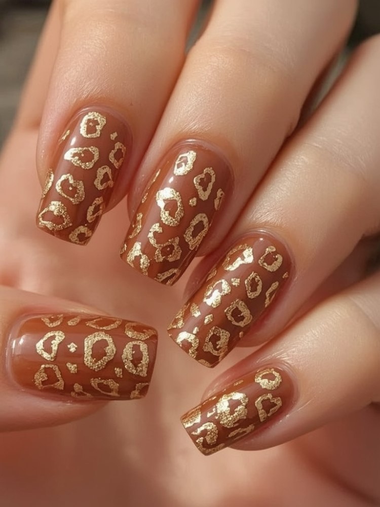 Golden caramel Nails
