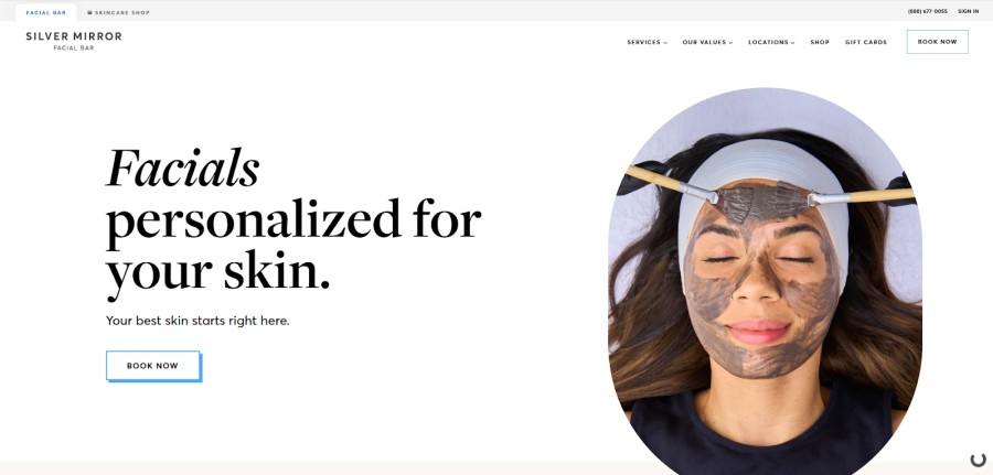 Silver Mirror Facial Bar